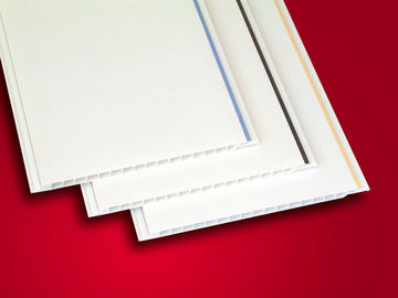 Tấm trần PVC đánh bóng màu trắng với đường trang trí, trang trí tấm trần PVC