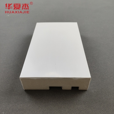 Màu vân gỗ Khung cửa WPC Hình chữ nhật vuông Vỏ màu trắng Mũi phẳng