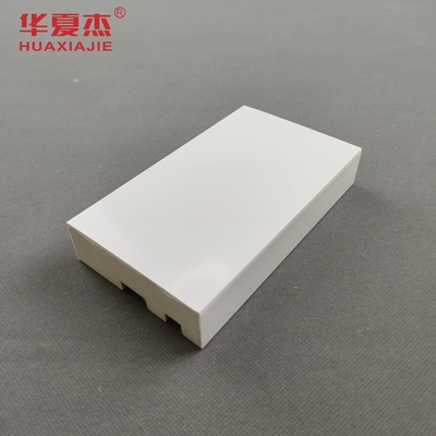 Màu vân gỗ Khung cửa WPC Hình chữ nhật vuông Vỏ màu trắng Mũi phẳng