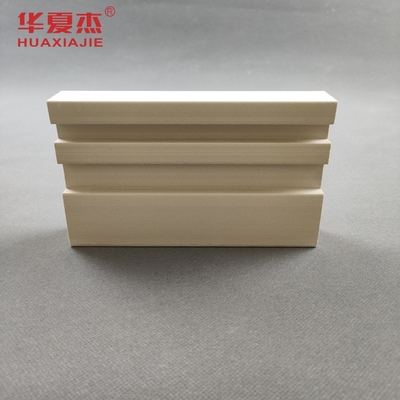 Màu vân gỗ Khung cửa WPC Hình chữ nhật vuông Vỏ màu trắng Mũi phẳng
