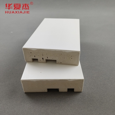 Màu vân gỗ Khung cửa WPC Hình chữ nhật vuông Vỏ màu trắng Mũi phẳng