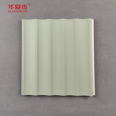 Bảng tường WPC hình U Bảng tường trang trí màu xanh lá cây Laminated cho vật liệu xây dựng