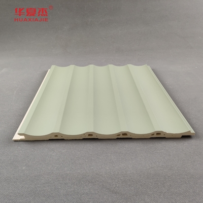 Bảng tường WPC hình U Bảng tường trang trí màu xanh lá cây Laminated cho vật liệu xây dựng