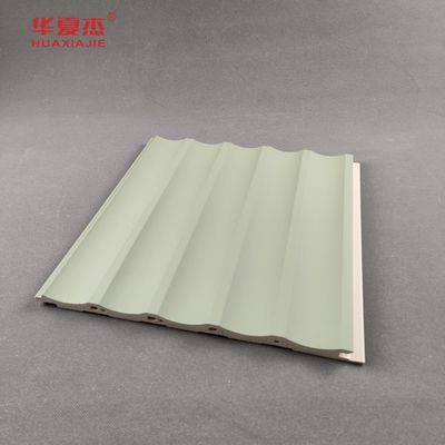 Bảng tường WPC hình U Bảng tường trang trí màu xanh lá cây Laminated cho vật liệu xây dựng