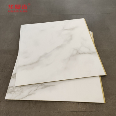Cao chất lượng White Marble Wpc Wall Panel 600x9mm Laminated Wpc Board Không thấm nước Dễ lau
