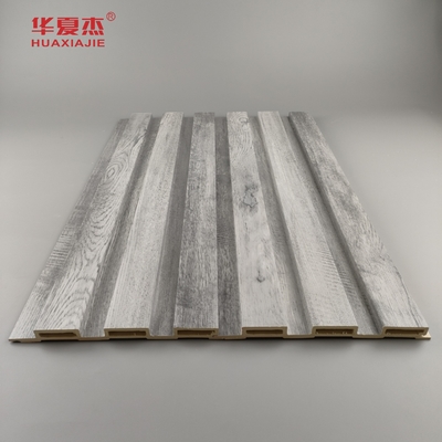 Nhập xưởng bán buôn Grey Wood Design Floated Wpc Panel Bức tường trang trí cho nhà