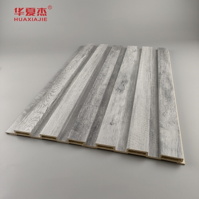 Nhập xưởng bán buôn Grey Wood Design Floated Wpc Panel Bức tường trang trí cho nhà