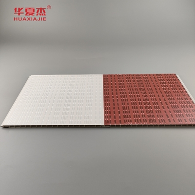 Thiết kế hiện đại tấm tường PVC laminated wpc tấm PVC màu xám và đỏ cho trang trí khách sạn