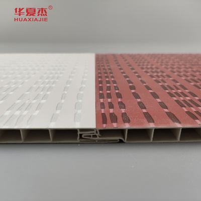 Thiết kế hiện đại tấm tường PVC laminated wpc tấm PVC màu xám và đỏ cho trang trí khách sạn