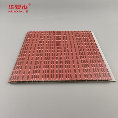 Thiết kế hiện đại tấm tường PVC laminated wpc tấm PVC màu xám và đỏ cho trang trí khách sạn