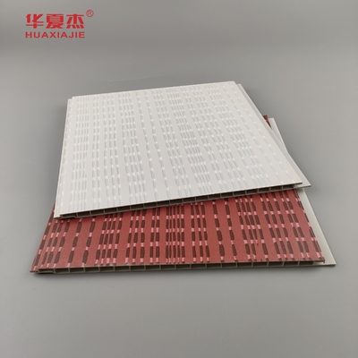 Thiết kế hiện đại tấm tường PVC laminated wpc tấm PVC màu xám và đỏ cho trang trí khách sạn