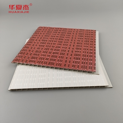 Thiết kế hiện đại tấm tường PVC laminated wpc tấm PVC màu xám và đỏ cho trang trí khách sạn