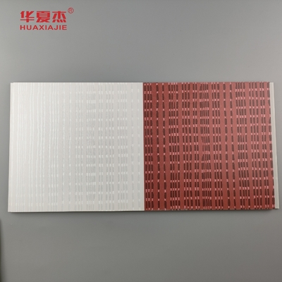 Thiết kế hiện đại tấm tường PVC laminated wpc tấm PVC màu xám và đỏ cho trang trí khách sạn