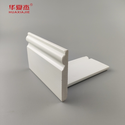 Cao chất lượng PVC nền đúc trắng bề mặt mịn 95x12mm PVC ván trang trí nội thất