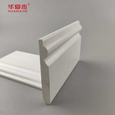 Cao chất lượng PVC nền đúc trắng bề mặt mịn 95x12mm PVC ván trang trí nội thất