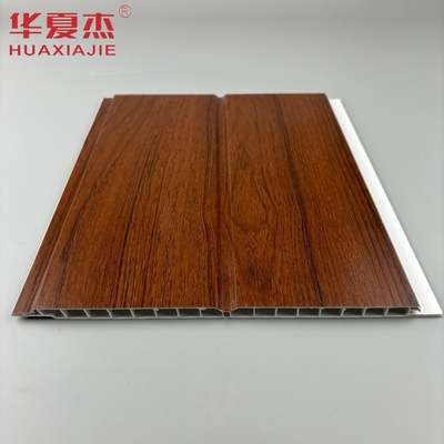 Bảng tường PVC hình U gỗ đỏ chống ẩm tấm trần PVC cho trang trí phòng khách nhà