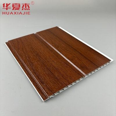 Bảng tường PVC hình U gỗ đỏ chống ẩm tấm trần PVC cho trang trí phòng khách nhà