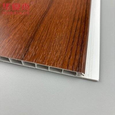 Bảng tường PVC hình U gỗ đỏ chống ẩm tấm trần PVC cho trang trí phòng khách nhà