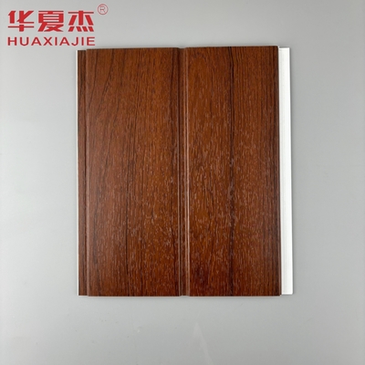 Bảng tường PVC hình U gỗ đỏ chống ẩm tấm trần PVC cho trang trí phòng khách nhà
