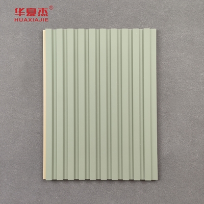 WPC Flouted Wall Panel Màn hình tường PVC bền chống ẩm xanh cho trang trí nội thất