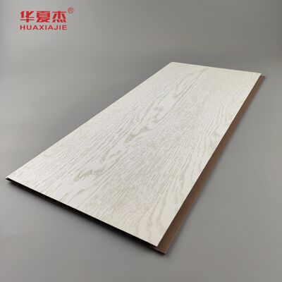 Giá tốt. Màn hình tường PVC hạt gỗ trắng 250mm x 8mm Khử trùng cho trang trí tòa nhà trực tuyến