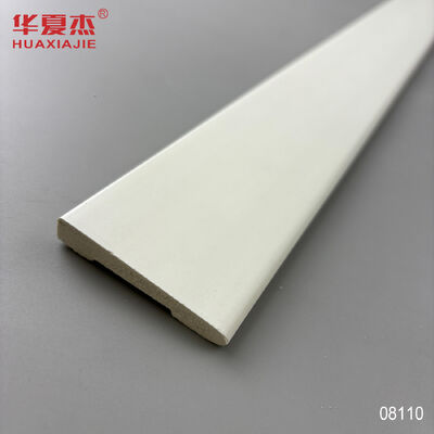 Chất lượng Nhập khẩu phổ biến 11/32x2-1/8 Bevel Casing PVC White Base Board Waterproof Skirting Pvc Nhà trang trí nhà máy